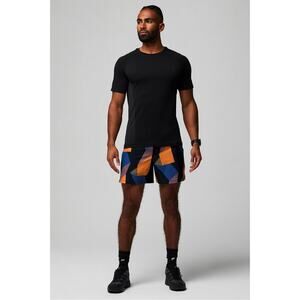 Fabletics Fundamental Short II Lined 5” Men’s XXL Black Geo Print EUC